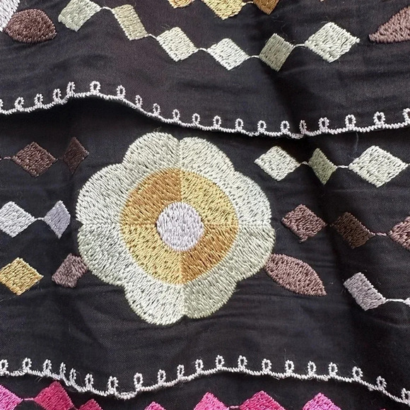 Etcetera | Black Tiered Embroidered Floral Pencil  Skirt Women’s Size 4 - Picture 8 of 11